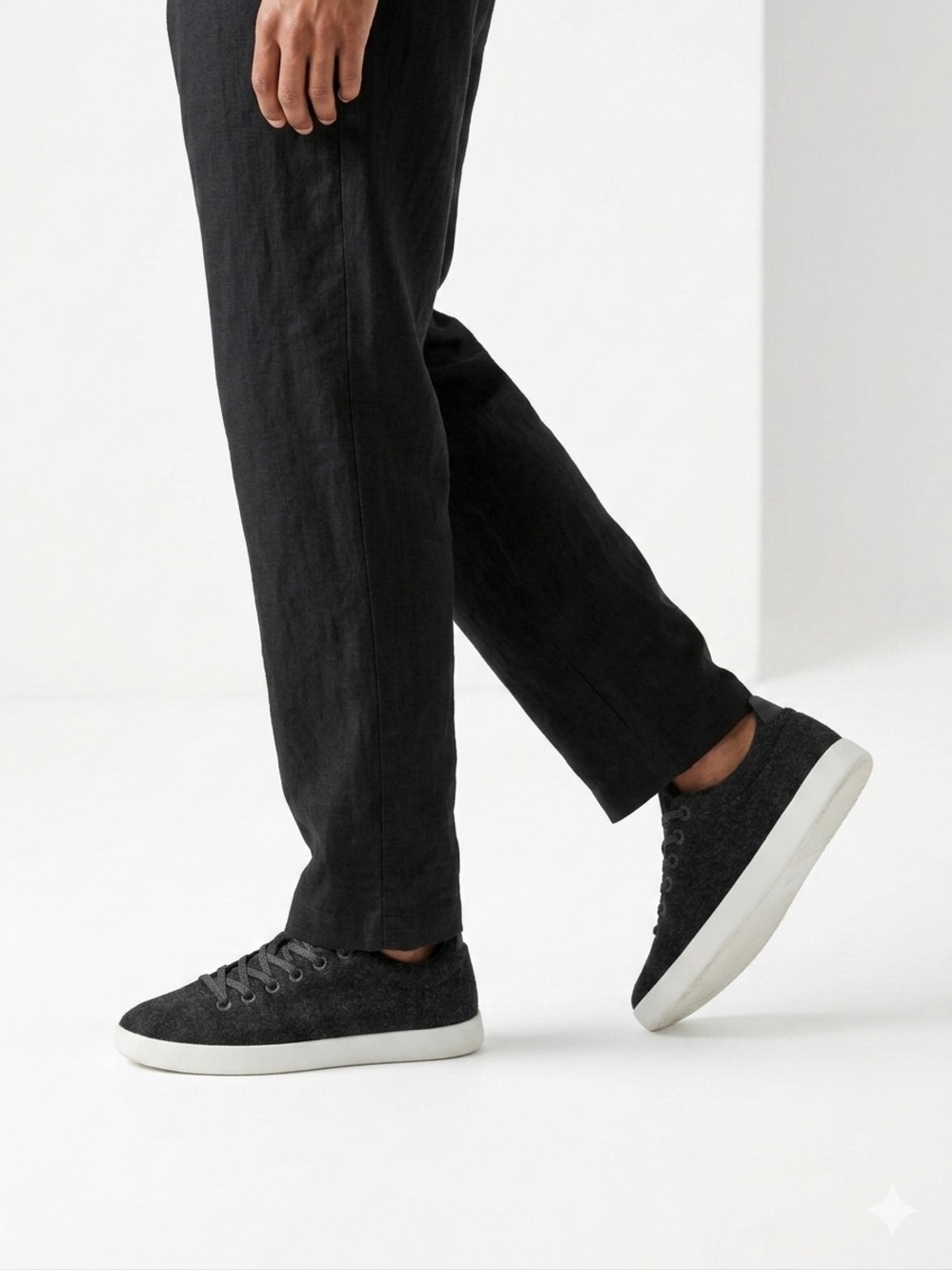 Allbirds Wool Piper Sneakers True Black White Sole Sustainable Comfort Shoe W10